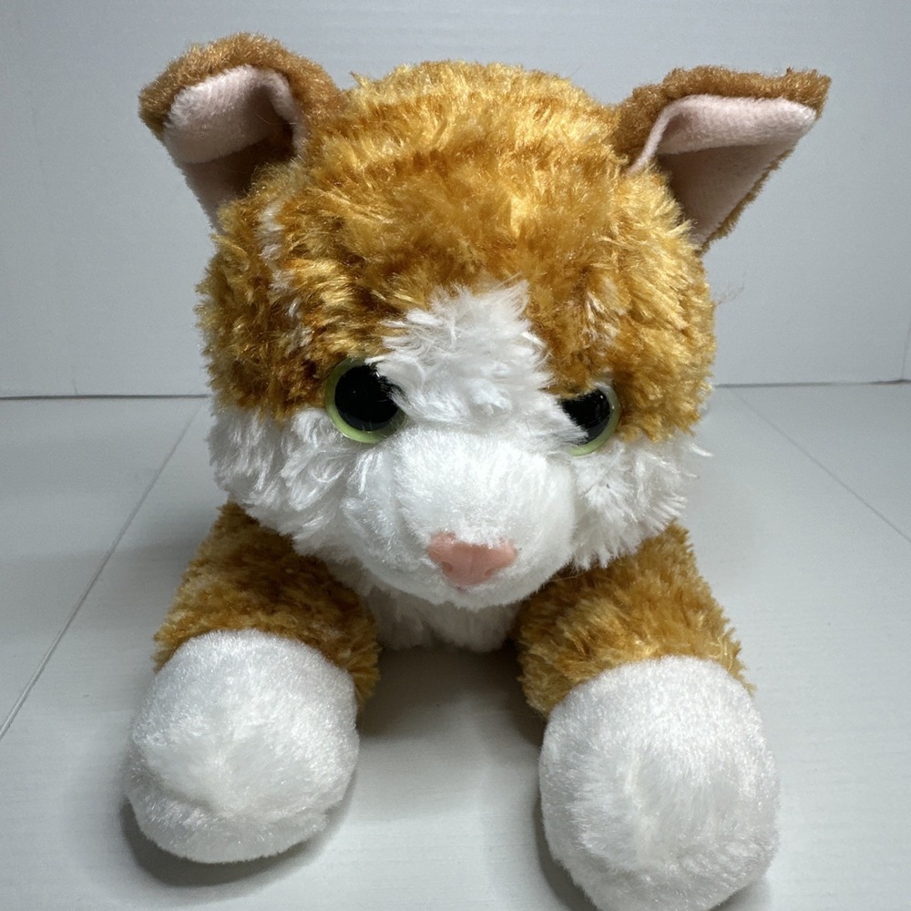 Aurora 12in Orange Tabby Cat Plush Kids Ginger White Striped